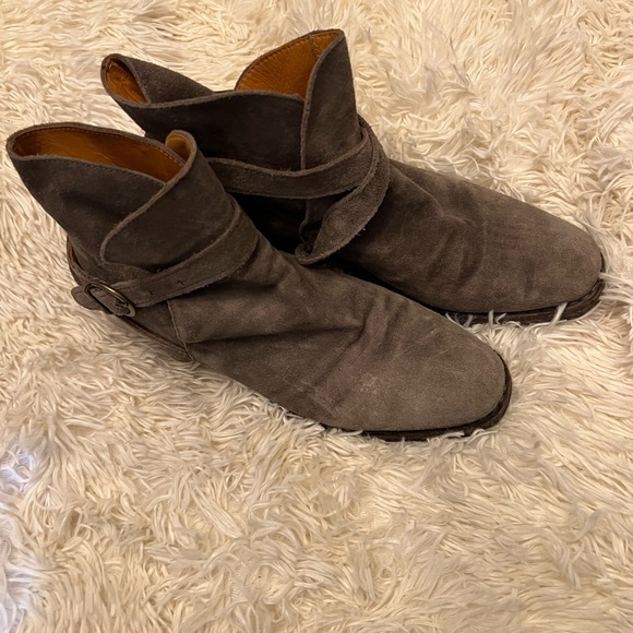 Florentini & Baker Distressed Suede Booties.